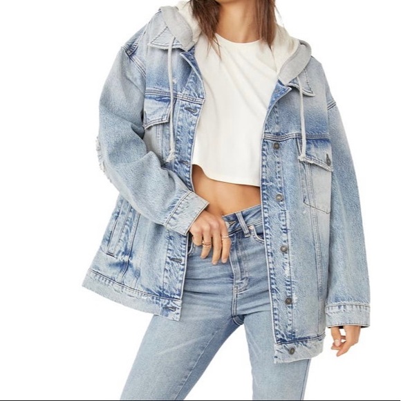 Free People flawless hooded denim jacket.
